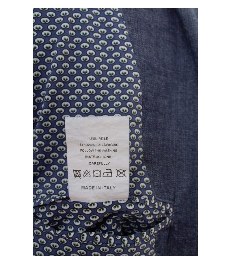 Libero Milano Herren Sakko Zweireiher Stretch - Gr. 50 Blau Denim Baumwolle – Foto 10