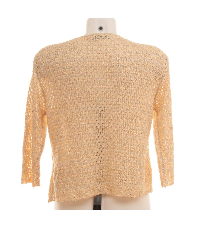 Elisa Cavaletti Damen Strickjacke Cardigan Pailletten Luxury Gr. XL Beige – Foto 4