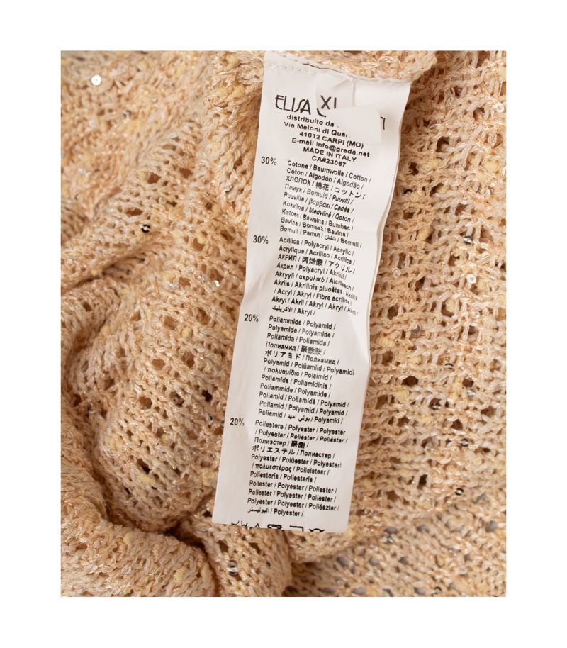 Elisa Cavaletti Damen Strickjacke Cardigan Pailletten Luxury Gr. XL Beige – Foto 8