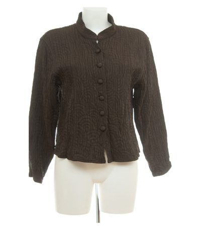 Kandis & Kandis Damen Blazer Struktur Vintage Gr. 2 (DE 38/M) Braun Wolle