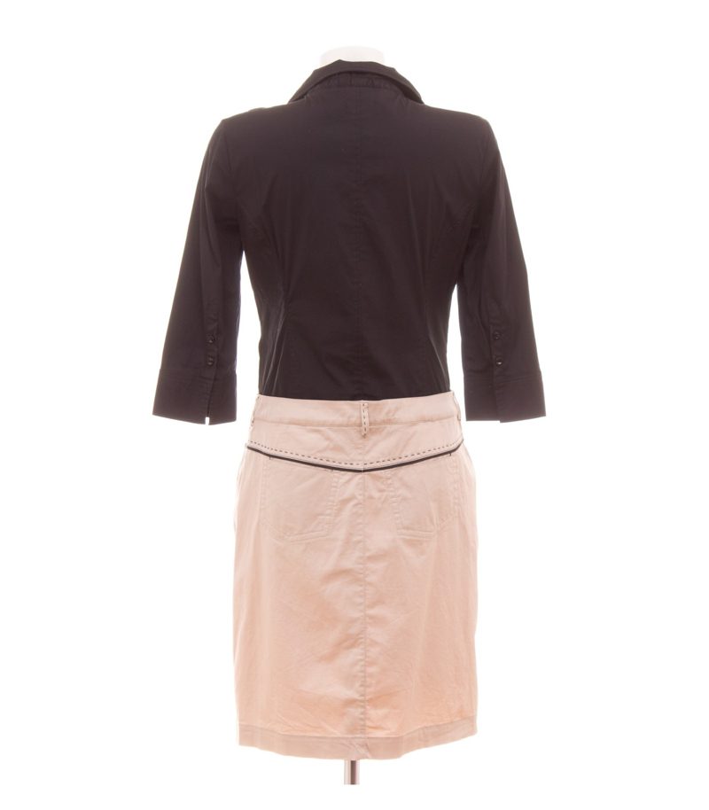 RIANI Damen Kleid 2-in-1 Look 3/4 Arm Business Gr. 38 Schwarz Beige Baumwolle – Foto 3