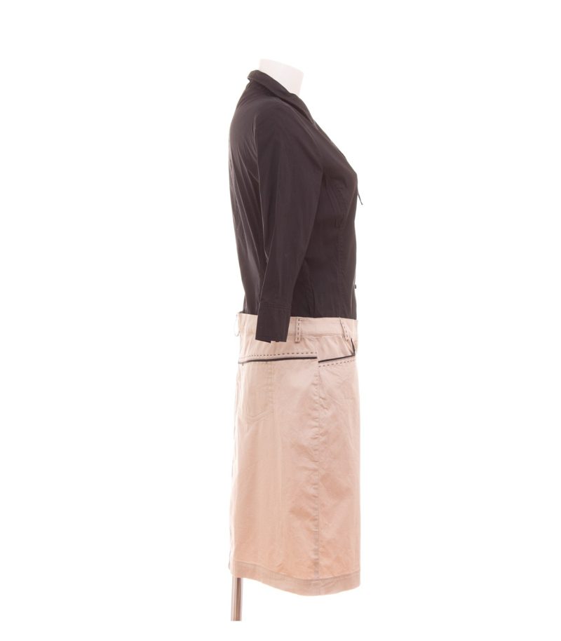 RIANI Damen Kleid 2-in-1 Look 3/4 Arm Business Gr. 38 Schwarz Beige Baumwolle – Foto 4
