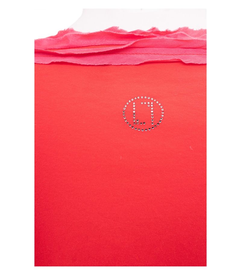 Laurèl Damen Shirt Top Color-Blocking Luxury Gr. 36 Rot Pink Seide Baumwolle – Foto 6