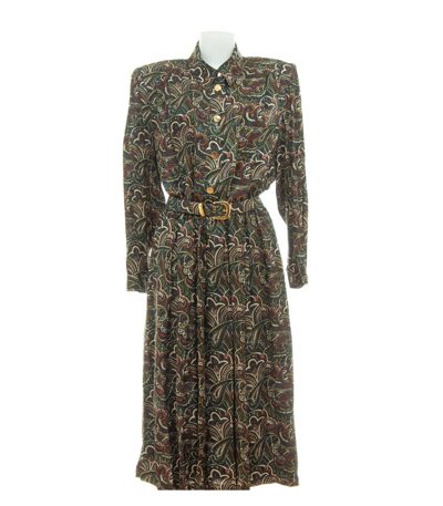 Peter Hahn Damen Carat Seidenkleid Kleid Paisley Vintage Maxi Gr. 48 100% Seide