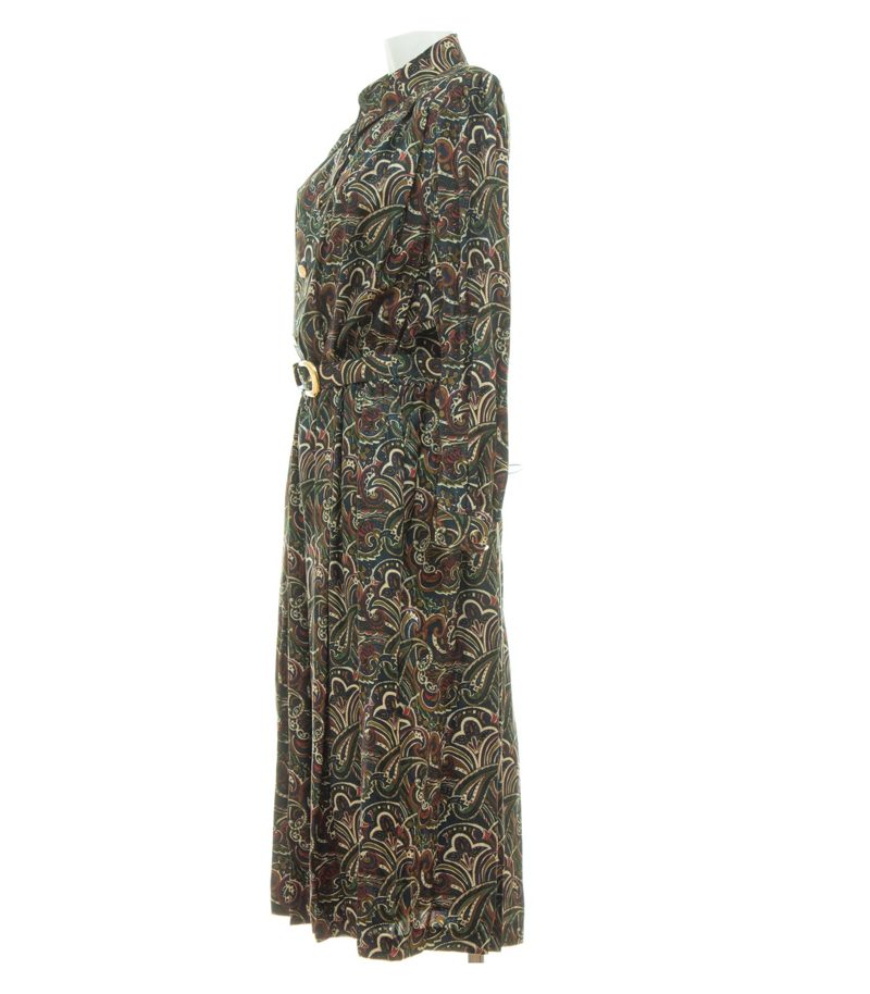 Peter Hahn Damen Carat Seidenkleid Kleid Paisley Vintage Maxi Gr. 48 100% Seide – Foto 2