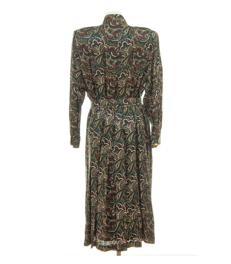 Peter Hahn Damen Carat Seidenkleid Kleid Paisley Vintage Maxi Gr. 48 100% Seide – Foto 3