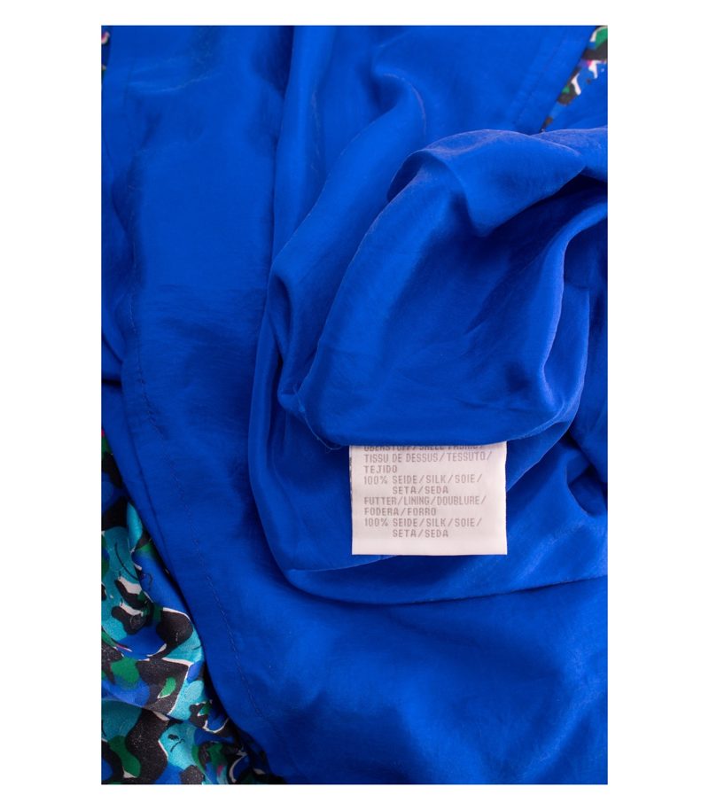 Peter Hahn Damen CARAT Kleid Midikleid Floral Gr. 48 100% Blau Seide – Foto 8