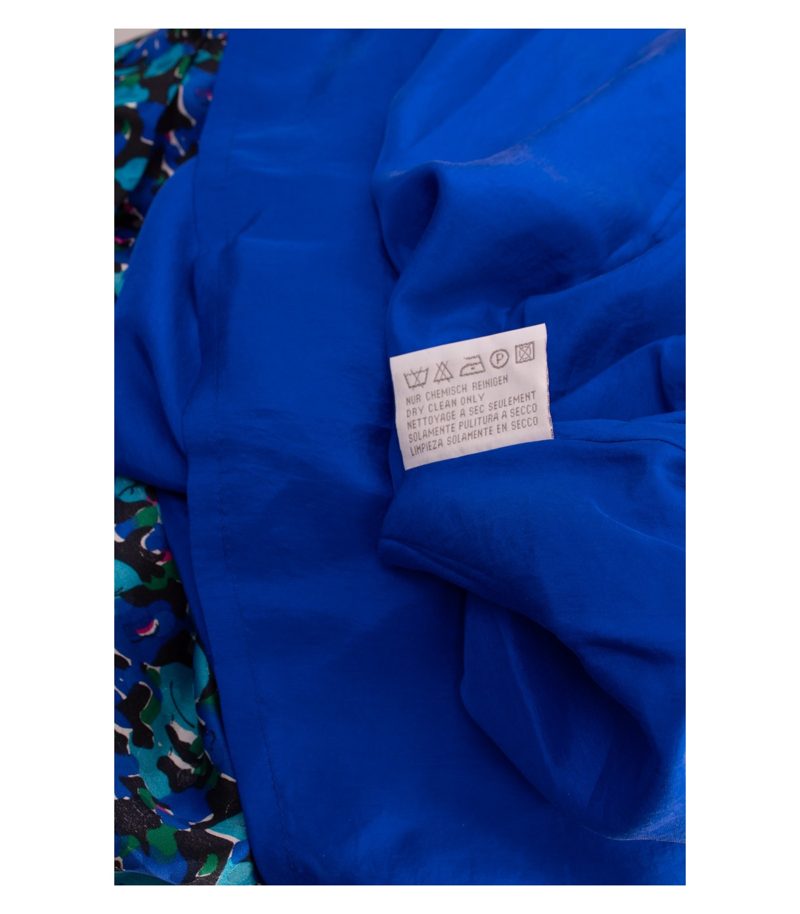Peter Hahn Damen CARAT Kleid Midikleid Floral Gr. 48 100% Blau Seide – Foto 9