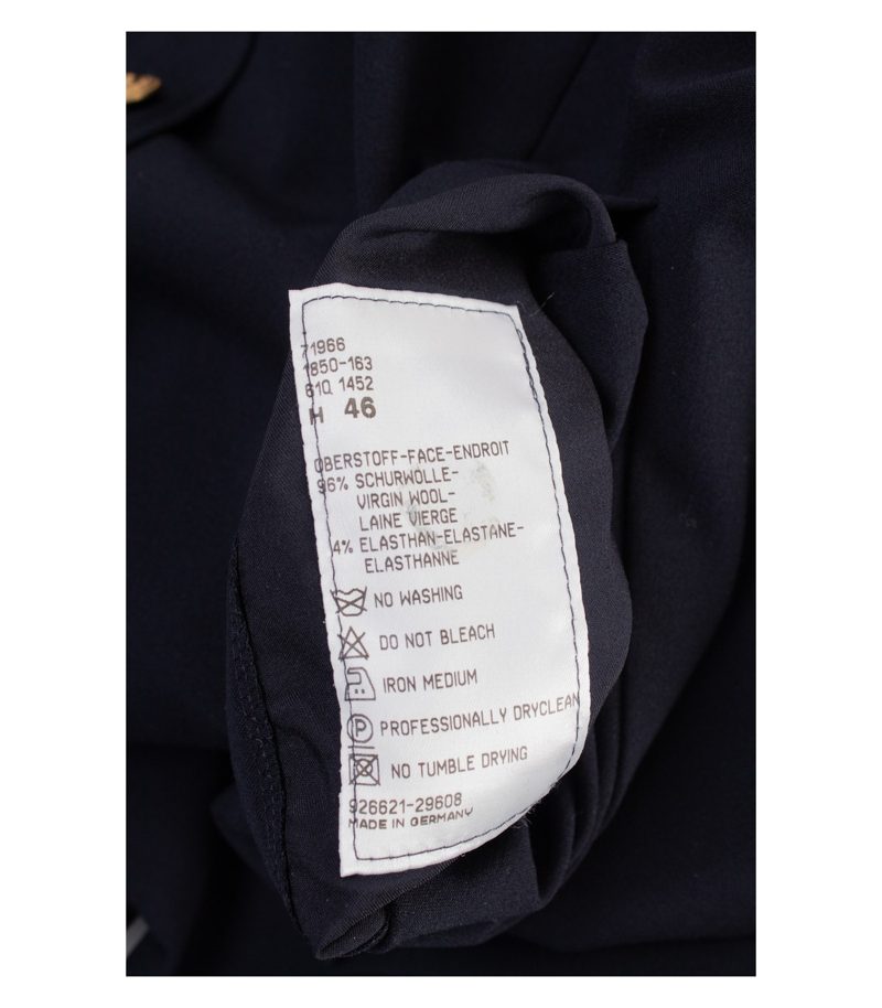 Bogner Damen Kleid Midikleid Stretch Navy Goldfarbene-Knöpfe Gr. 46 Blau Wolle – Foto 8
