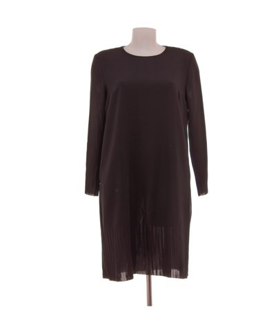 COS Damen Kleid Midikleid Plissee-Saum Taschen Gr. 38 Schwarz