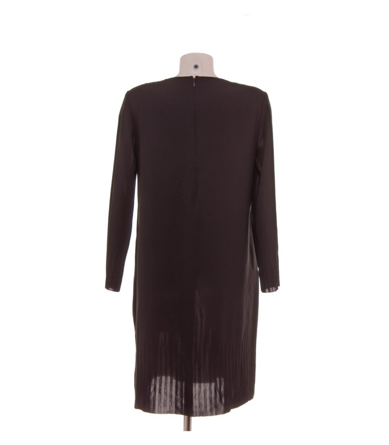 COS Damen Kleid Midikleid Plissee-Saum Taschen Gr. 38 Schwarz – Foto 3