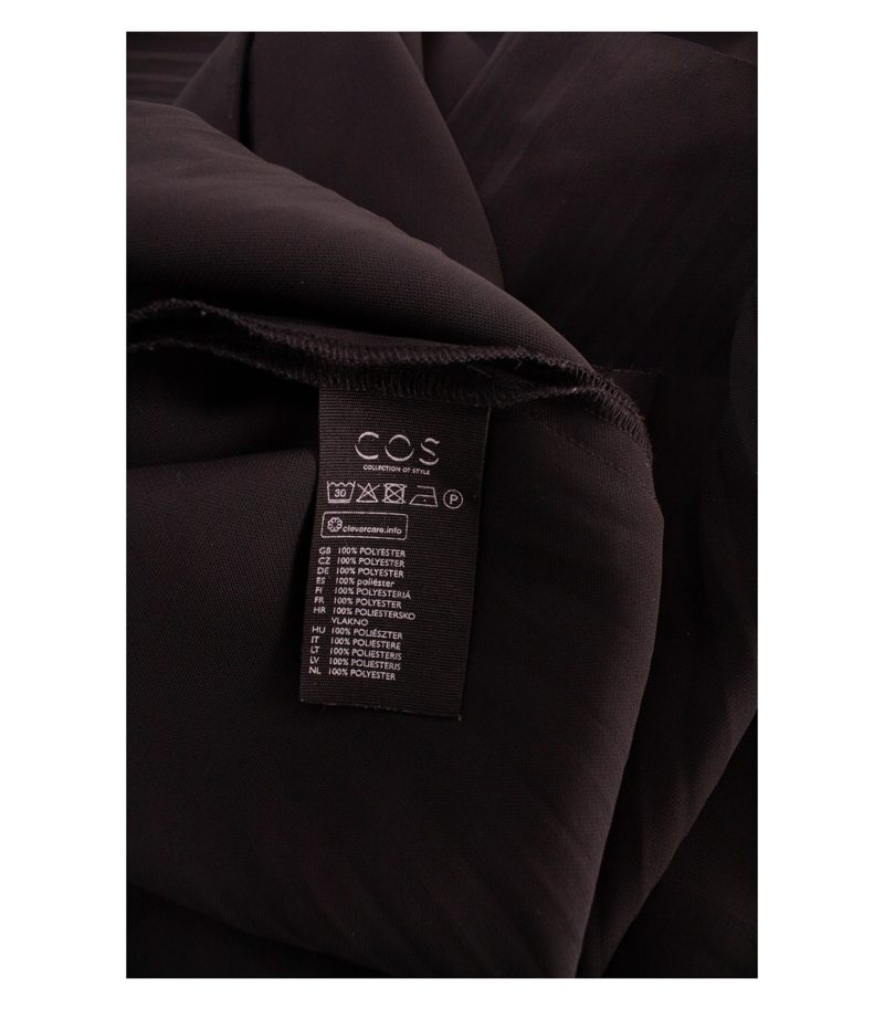 COS Damen Kleid Midikleid Plissee-Saum Taschen Gr. 38 Schwarz – Foto 7