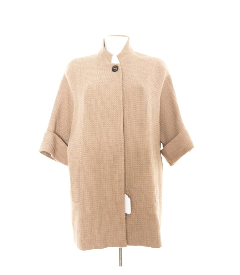 Massimo Dutti Damen Mantel Gr. M Beige Baumwolle – Foto 1