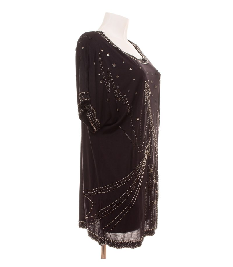 Jimmy Choo Damen for H&M Oberteil Longtop Pailletten Gr. M Schwarz Modal – Foto 3