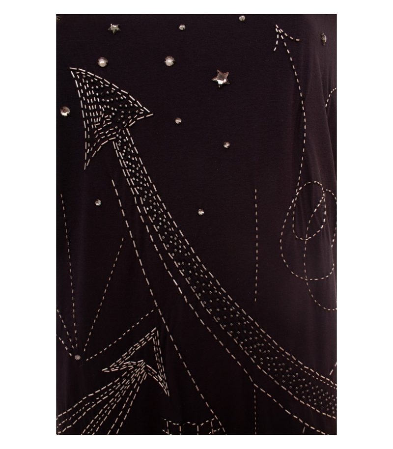 Jimmy Choo Damen for H&M Oberteil Longtop Pailletten Gr. M Schwarz Modal – Foto 5