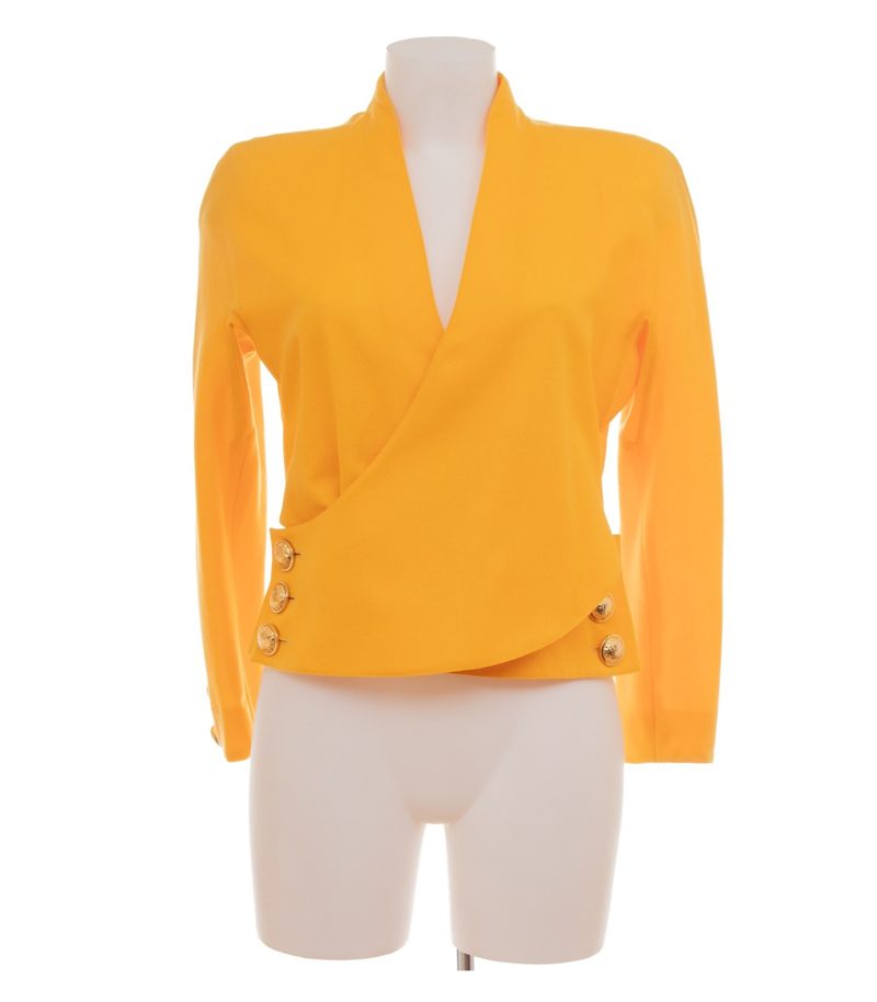 AKRIS x Max Dietl Damen Blazer Gr. 38 Gelb Wolle Kaschmir – Foto 1