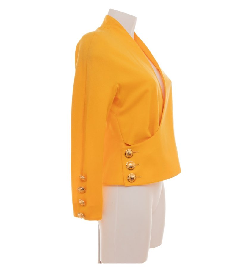AKRIS x Max Dietl Damen Blazer Gr. 38 Gelb Wolle Kaschmir – Foto 2