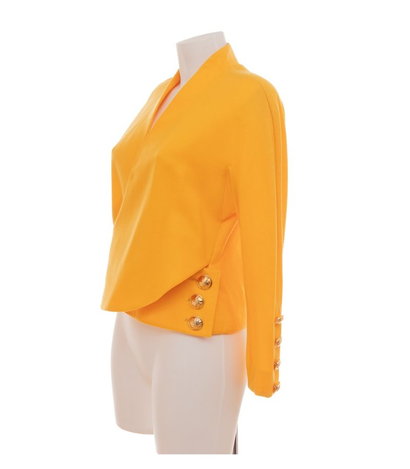 AKRIS x Max Dietl Damen Blazer Gr. 38 Gelb Wolle Kaschmir – Foto 3