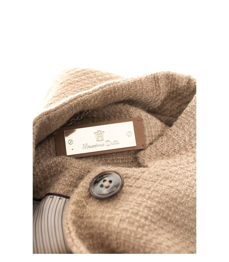 Massimo Dutti Damen Mantel Gr. M Beige Baumwolle – Foto 4