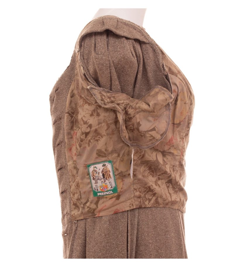 Meindl Damen Kleid Trachtenkleid Hirschknopf Gr. 38 Braun Seide Wolle Leder – Foto 8