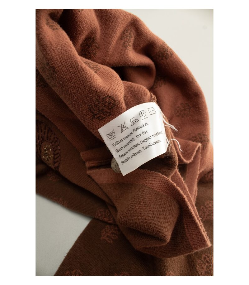 Gudrun Sjödén Damen Strickjacke Cardigan Blumenmuster Gr. M Braun Baumwolle – Foto 9