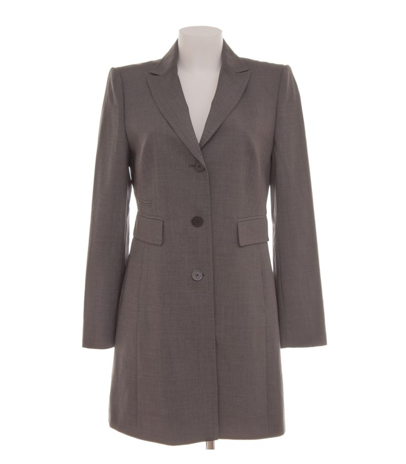 St. Emile Damen Longblazer Kurzmantel Akzeptabel Gr. 38 Grau Wolle – Foto 1