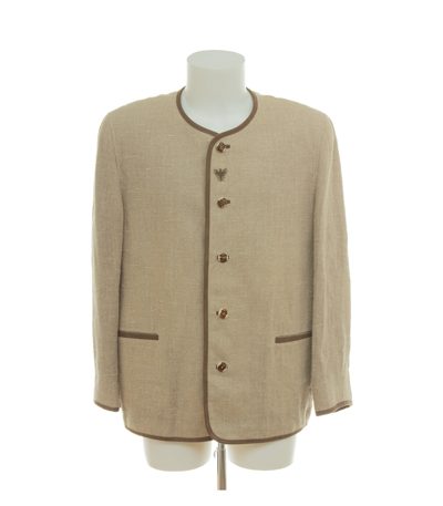 h.moser Herren Trachtenjacke Janker Tracht Stickerei Gr. 54 Beige Leinen
