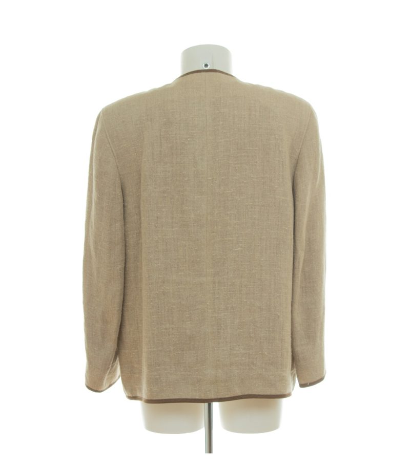 h.moser Herren Trachtenjacke Janker Tracht Stickerei Gr. 54 Beige Leinen – Foto 4