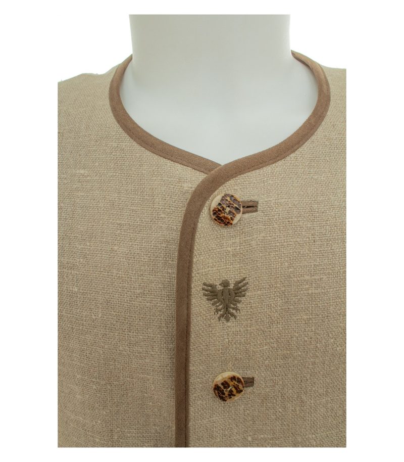 h.moser Herren Trachtenjacke Janker Tracht Stickerei Gr. 54 Beige Leinen – Foto 5