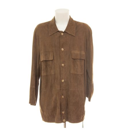 Aigner Herren Lederjacke Hemdjacke Gr56 Safari Veloursleder Vintage Braun Echtes