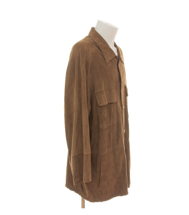 Aigner Herren Lederjacke Hemdjacke Gr56 Safari Veloursleder Vintage Braun Echtes – Foto 2