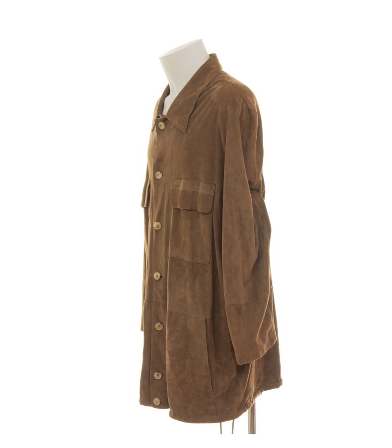 Aigner Herren Lederjacke Hemdjacke Gr56 Safari Veloursleder Vintage Braun Echtes – Foto 3