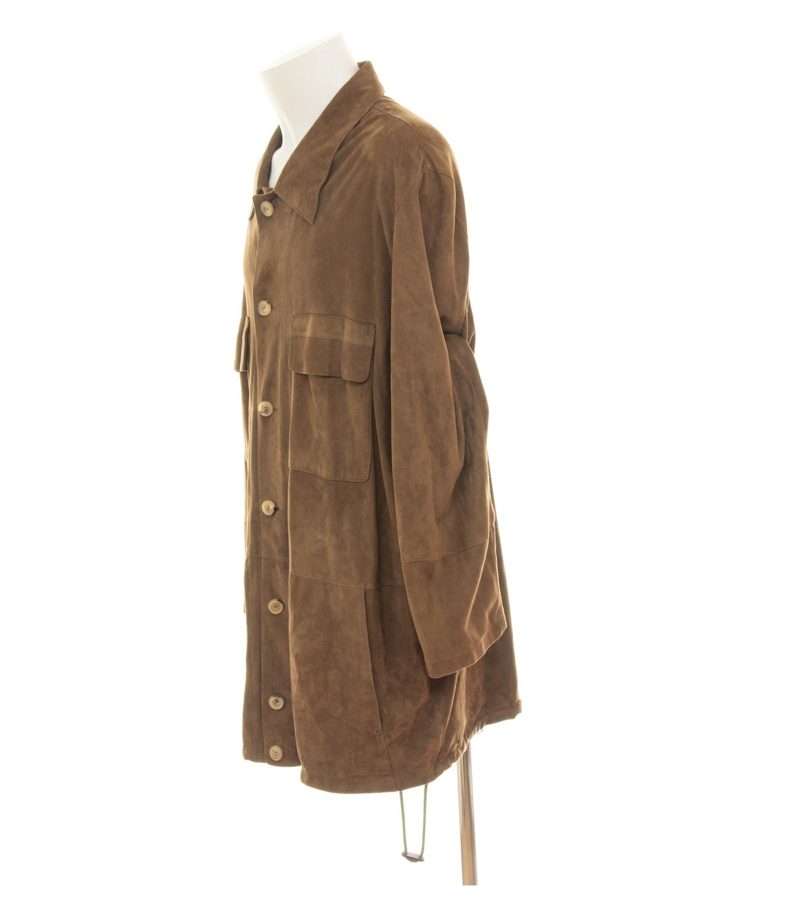Aigner Herren Lederjacke Hemdjacke Gr56 Safari Veloursleder Vintage Braun Echtes – Foto 4