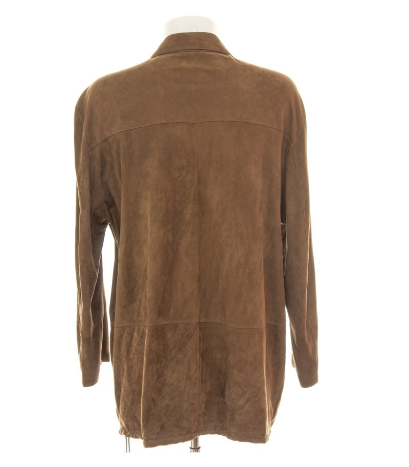 Aigner Herren Lederjacke Hemdjacke Gr56 Safari Veloursleder Vintage Braun Echtes – Foto 5