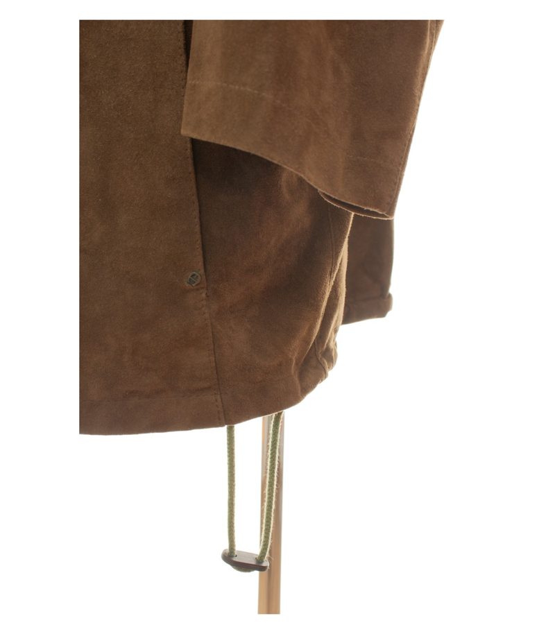 Aigner Herren Lederjacke Hemdjacke Gr56 Safari Veloursleder Vintage Braun Echtes – Foto 6