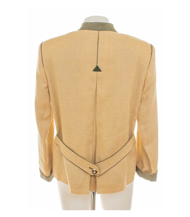 Loden-Frey Damen Trachtenjacke Janker Vintage Gr. 40 Beige Olivgrün Leinen – Foto 4