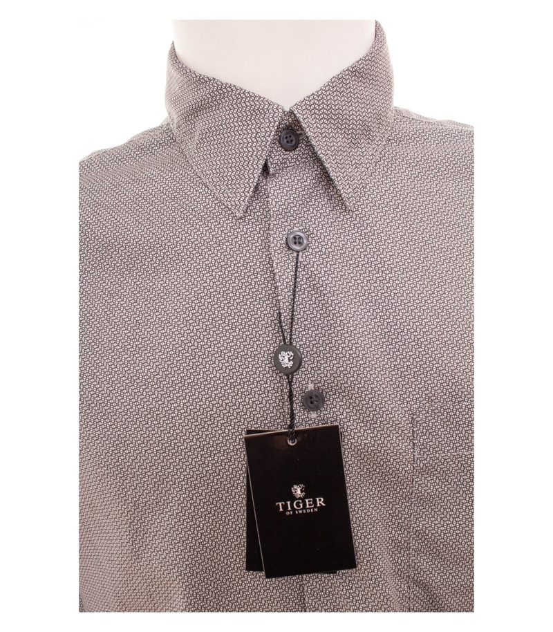 Tiger of Sweden Herren Hemd Slim Fit Geometrisch Gr. 42 Grau Braun Neu – Foto 6