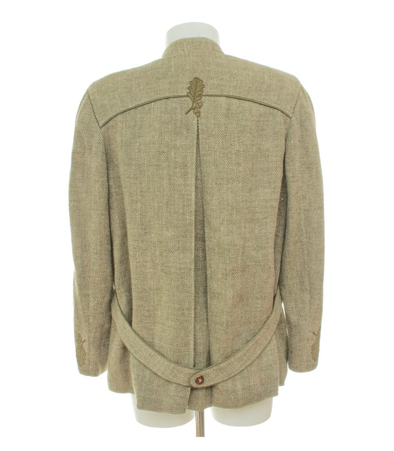 Meindl Herren Trachtenjacke Janker Fischgrat Eichenlaub Gr. 52 Beige Leinen – Foto 4
