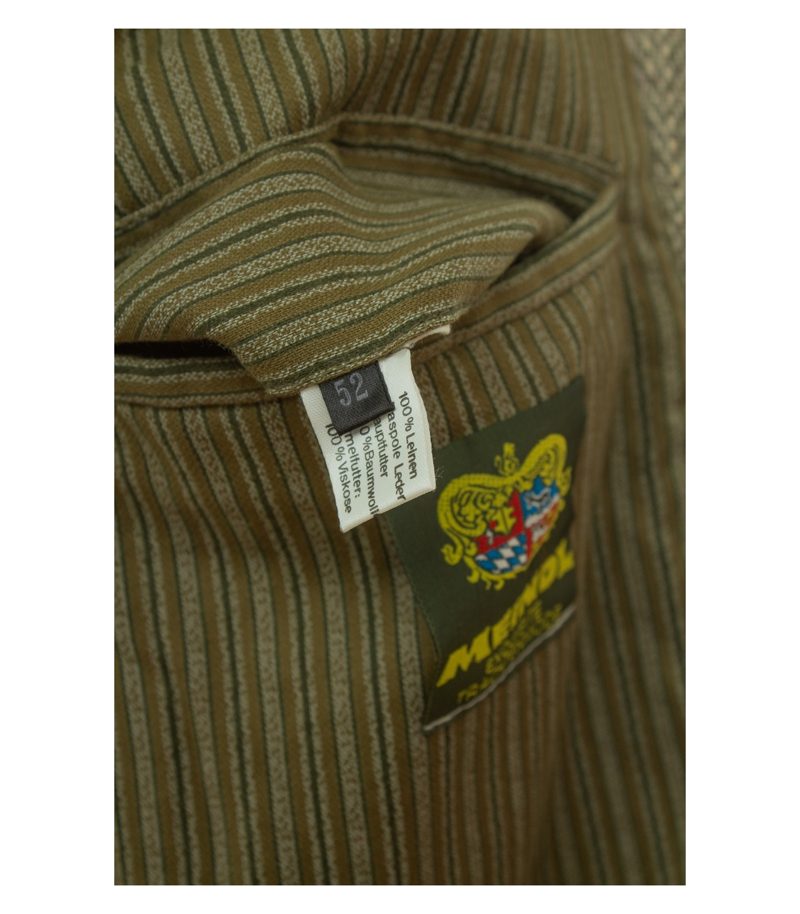 Meindl Herren Trachtenjacke Janker Fischgrat Eichenlaub Gr. 52 Beige Leinen – Foto 9
