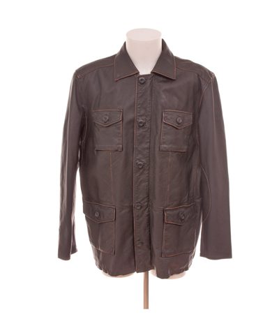 Heine Herren Lederjacke Aviation Fliegerjacke Safari Gr. 56 Braun Echtleder