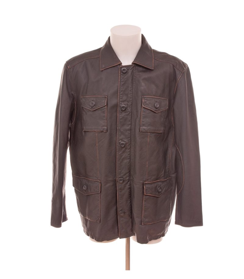 Heine Herren Lederjacke Aviation Fliegerjacke Safari Gr. 56 Braun Echtleder – Foto 1