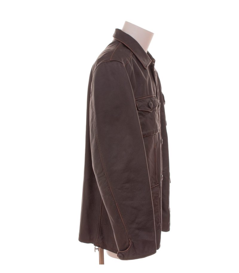 Heine Herren Lederjacke Aviation Fliegerjacke Safari Gr. 56 Braun Echtleder – Foto 3