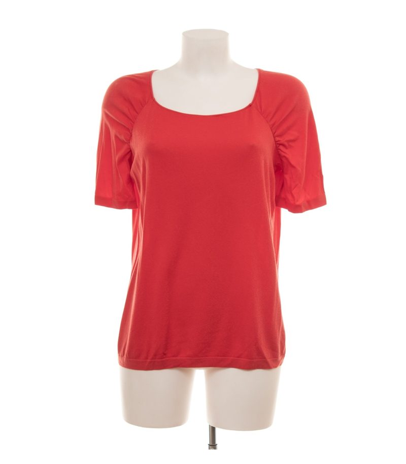 Wolford Damen Top Shirt Puffärmel Mix Made in Austria Gr. L Rot Viskose – Foto 1