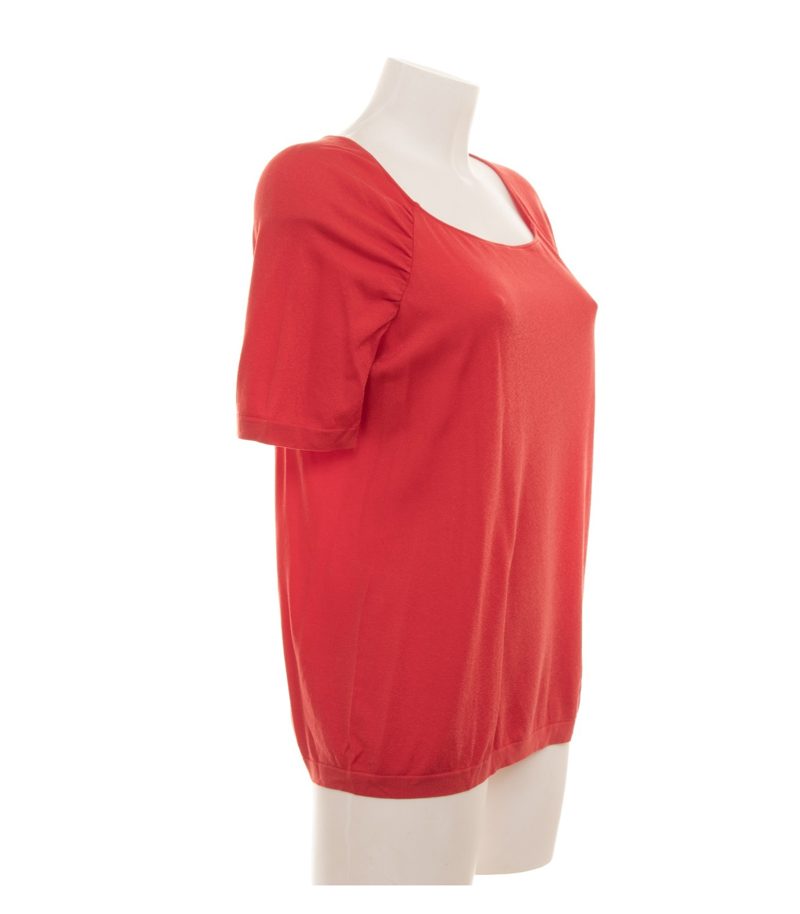 Wolford Damen Top Shirt Puffärmel Mix Made in Austria Gr. L Rot Viskose – Foto 2