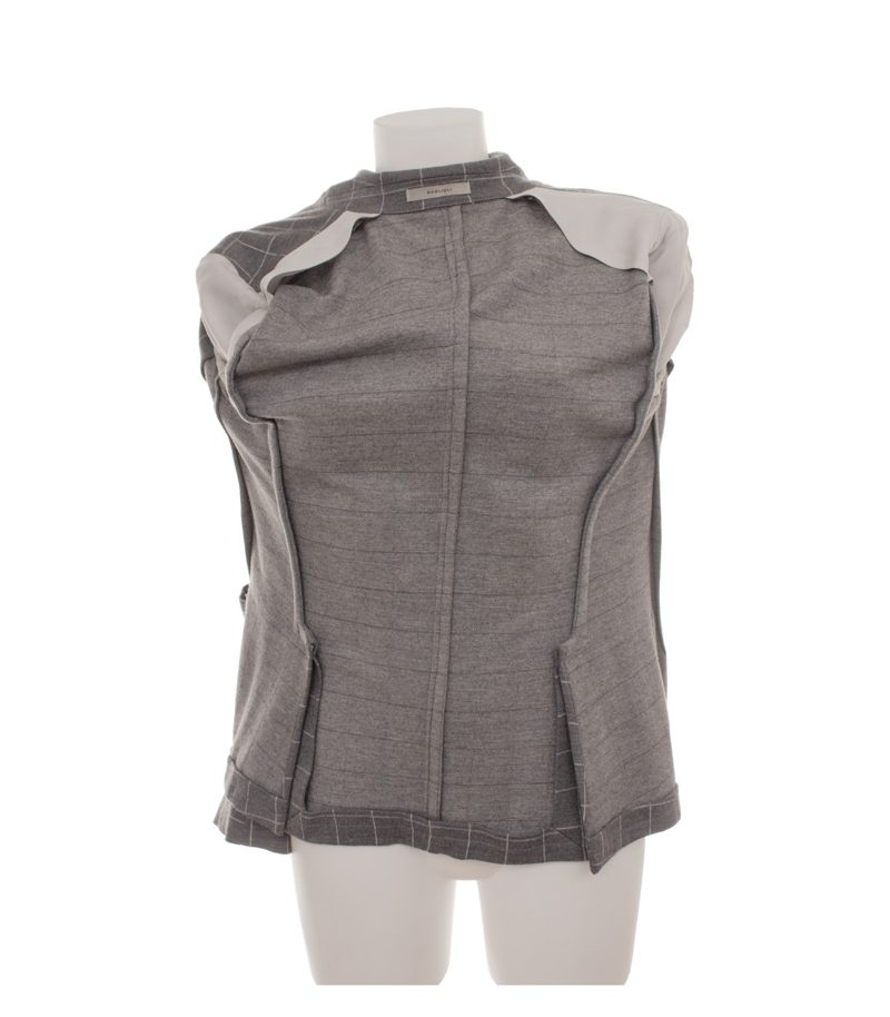 Boglioli Damen Blazer Kariert Gr. IT 44 (DE 38) Grau Wolle Baumwolle – Foto 6