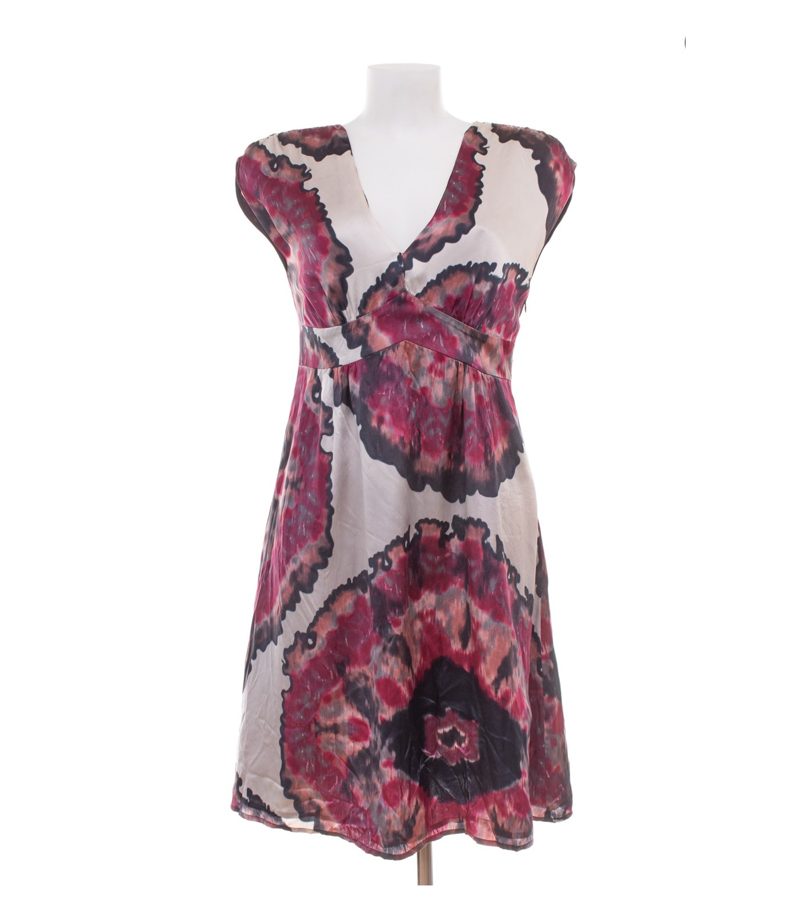 Hallhuber Donna Damen Seidenkleid Kleid 100% Gr. 38 Bunt Seide – Foto 1