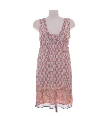 set Damen Kleid Sommerkleid Paisley Gr. 36 Weiß Rot Blau Baumwolle