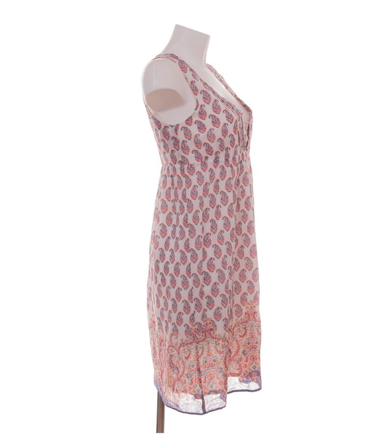 set Damen Kleid Sommerkleid Paisley Gr. 36 Weiß Rot Blau Baumwolle – Foto 2