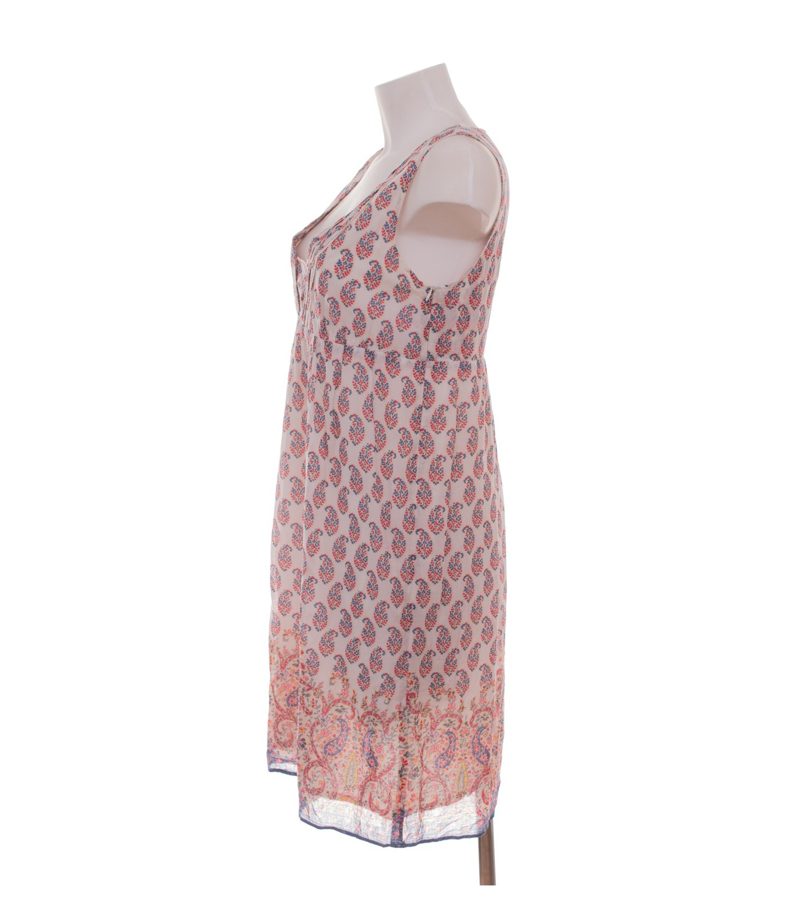 set Damen Kleid Sommerkleid Paisley Gr. 36 Weiß Rot Blau Baumwolle – Foto 3