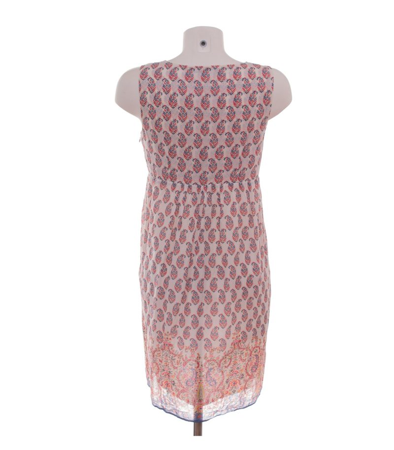 set Damen Kleid Sommerkleid Paisley Gr. 36 Weiß Rot Blau Baumwolle – Foto 4
